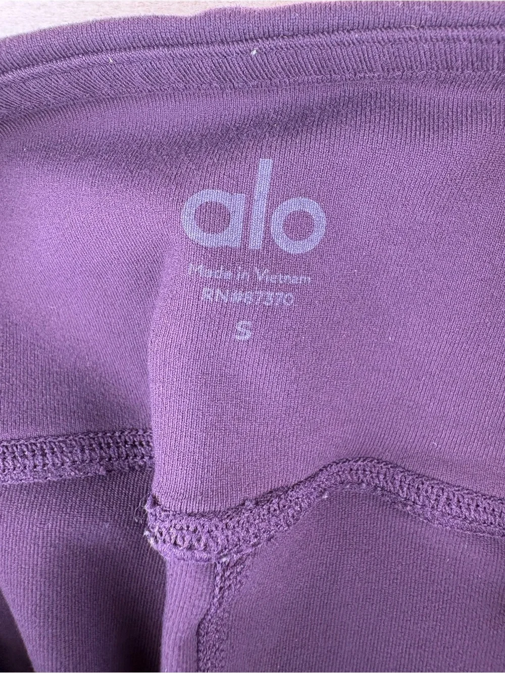 ALO Yoga Goddess Ribbed Leggings Purple Black Hi-Rise Women’s Size Small